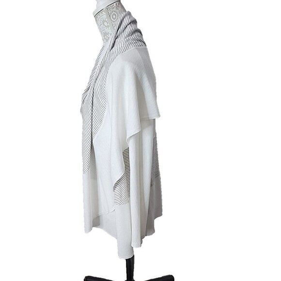 Soft Surroundings Open Front Drape Cardigan White Women's XS - Picture 5 of 8